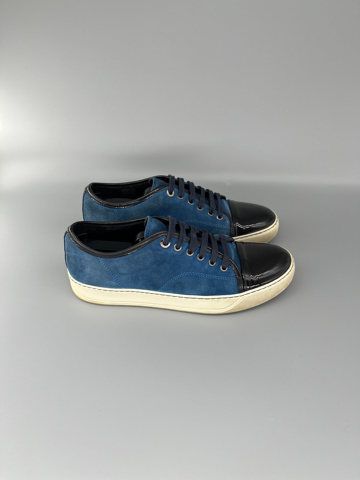 Lanvin Dbb1 Patent Cap Toe Sneaker Blue | UK6