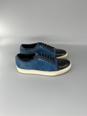 Lanvin Dbb1 Patent Cap Toe Sneaker Blue | UK6