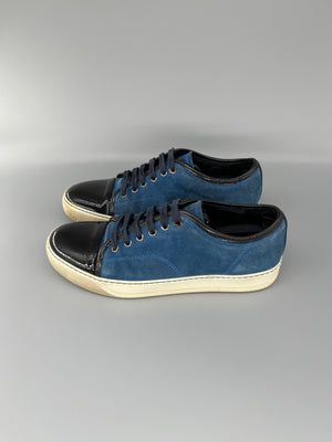 Lanvin Dbb1 Patent Cap Toe Sneaker Blue | UK6