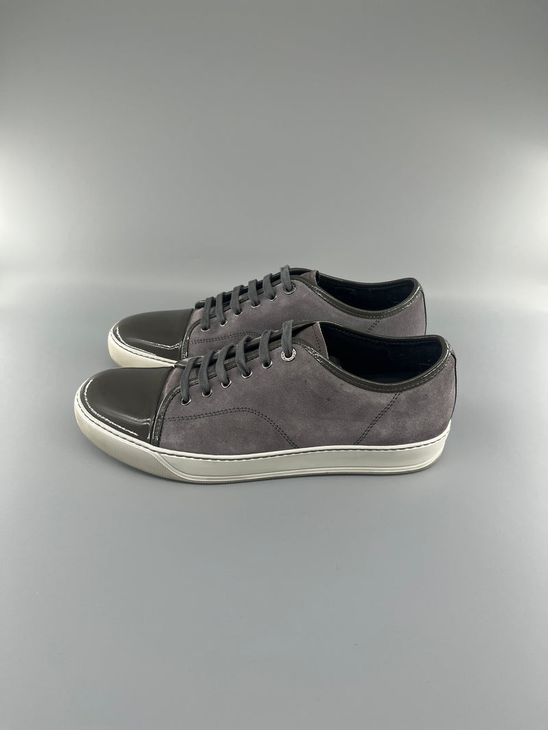 Lanvin Dbb1 Patent Cap Toe Sneaker Grey | UK9