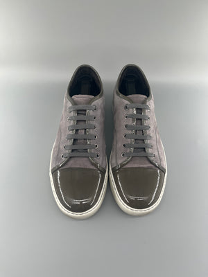Lanvin Dbb1 Patent Cap Toe Sneaker Grey | UK9