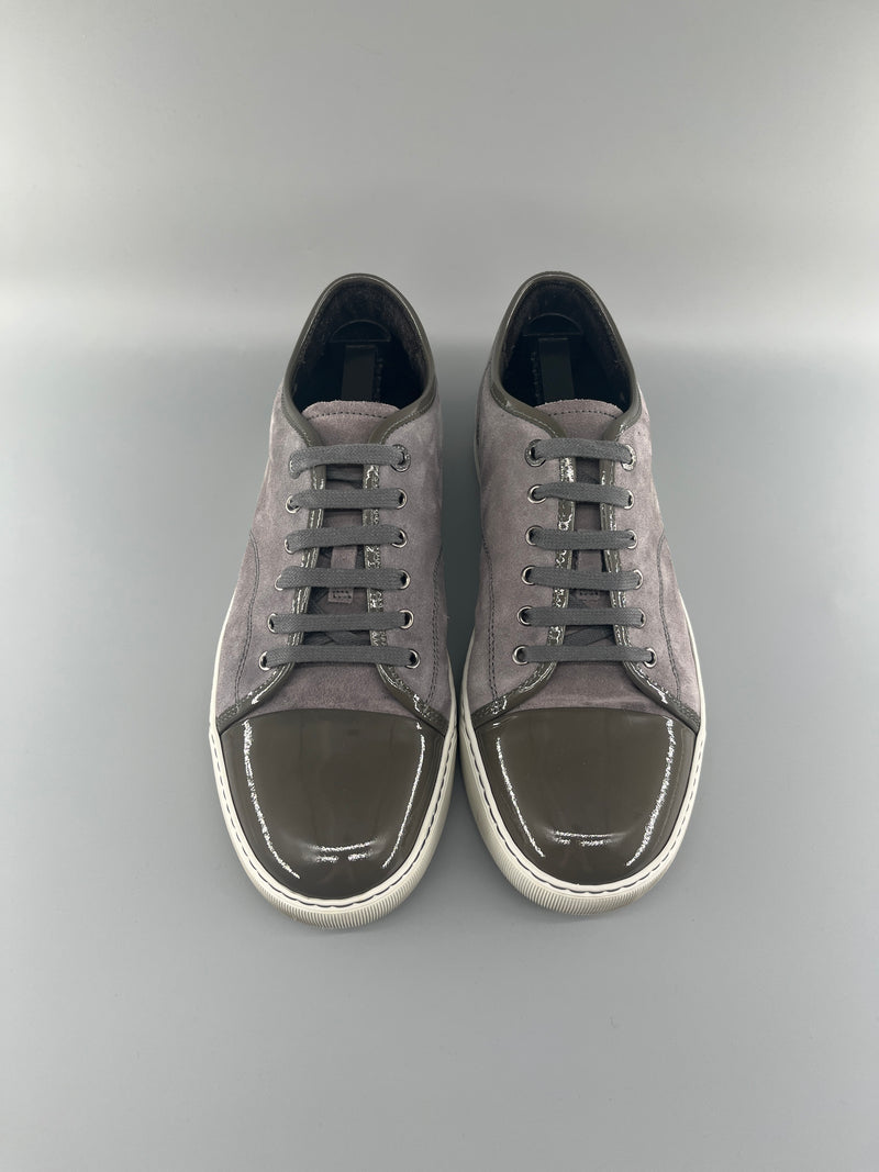 Lanvin Dbb1 Patent Cap Toe Sneaker Grey | UK9