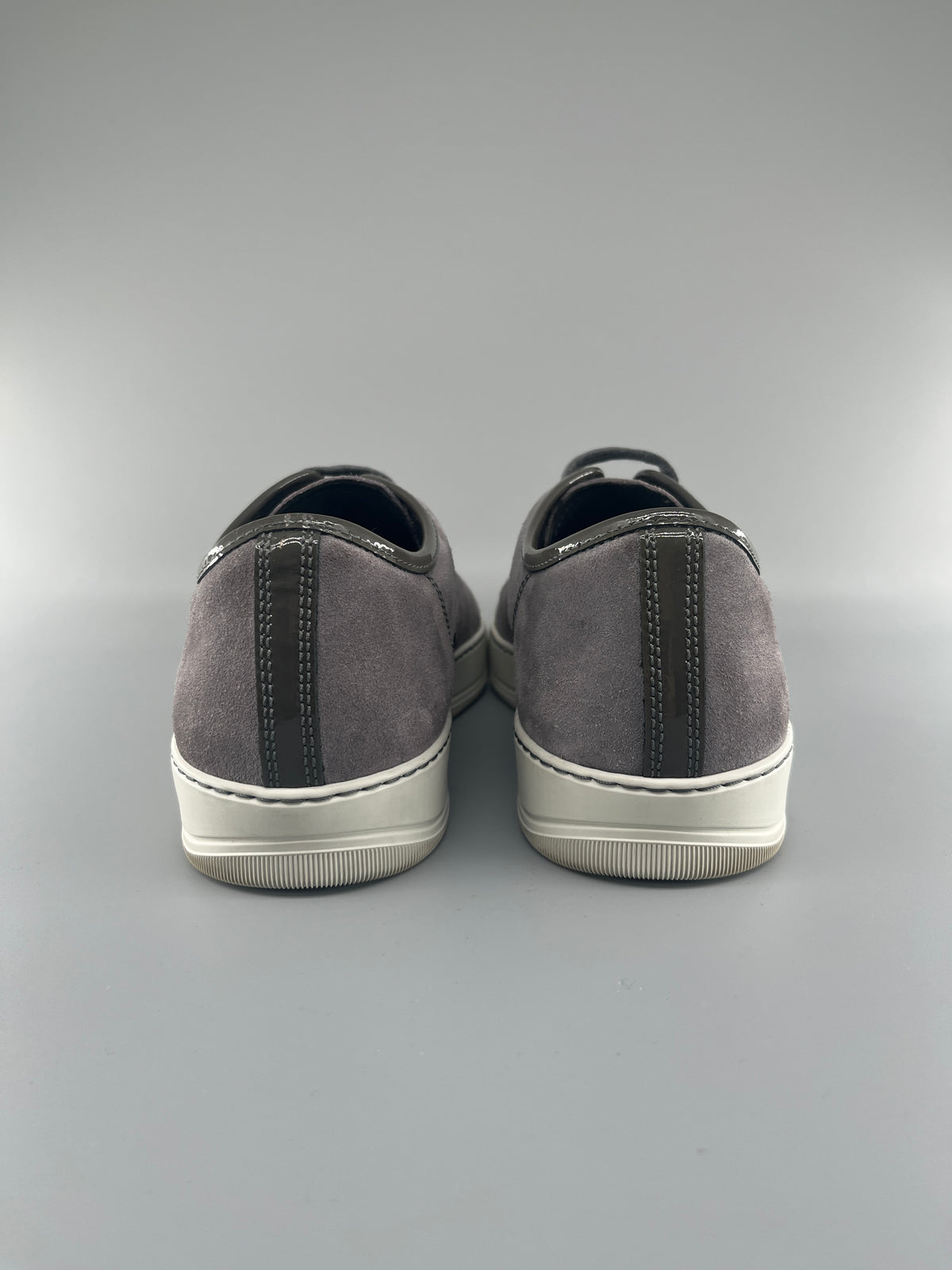 Lanvin Dbb1 Patent Cap Toe Sneaker Grey | UK9