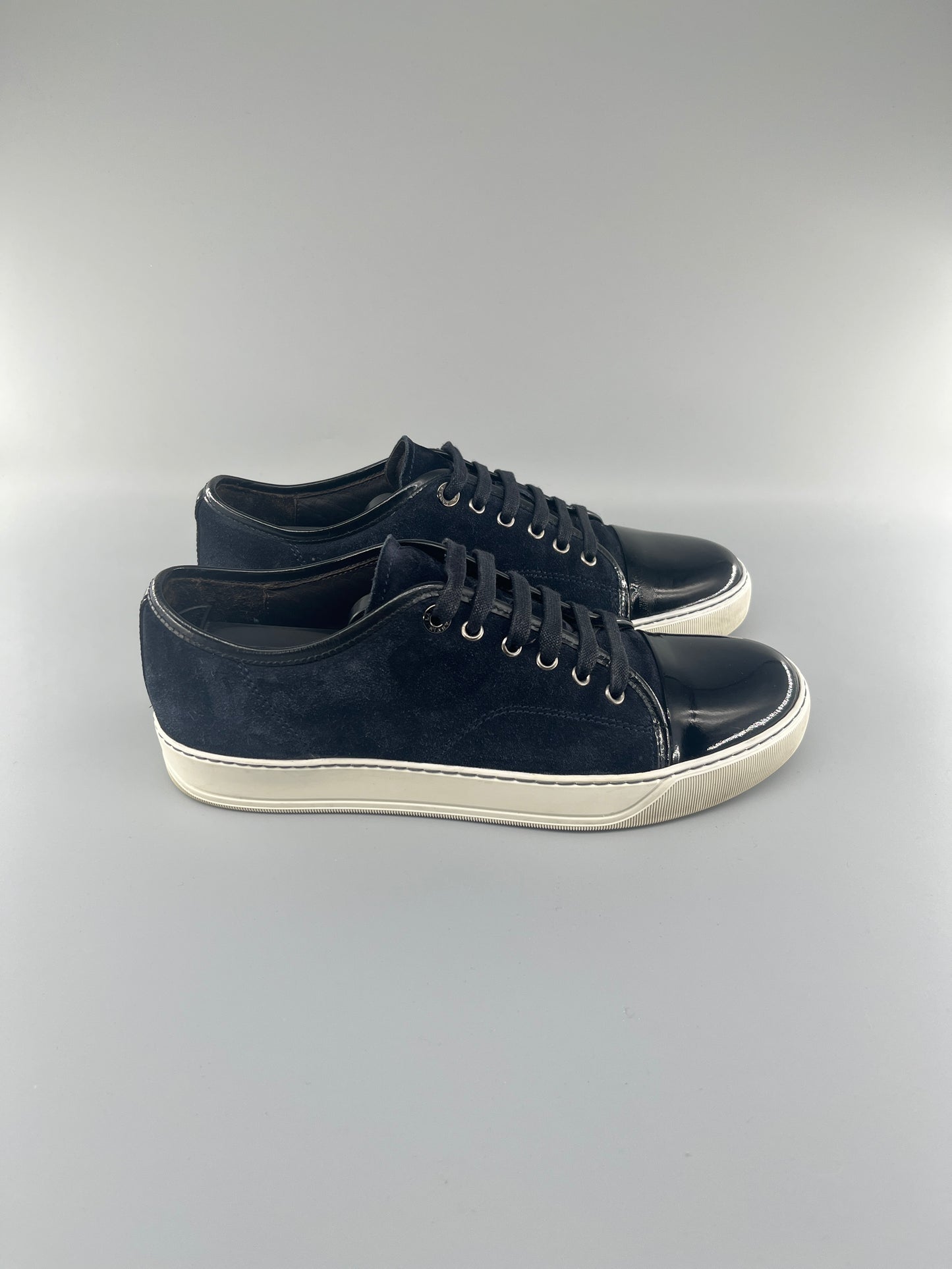Lanvin Patent Cap Toe Sneaker Navy 40 | UK6