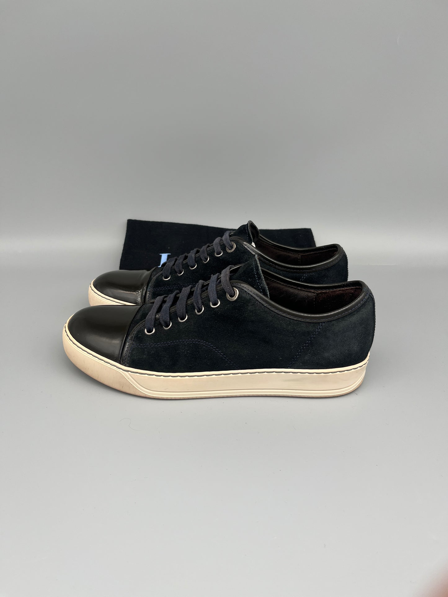 Lanvin Dbb1 Patent Cap Toe Sneaker Navy | 41