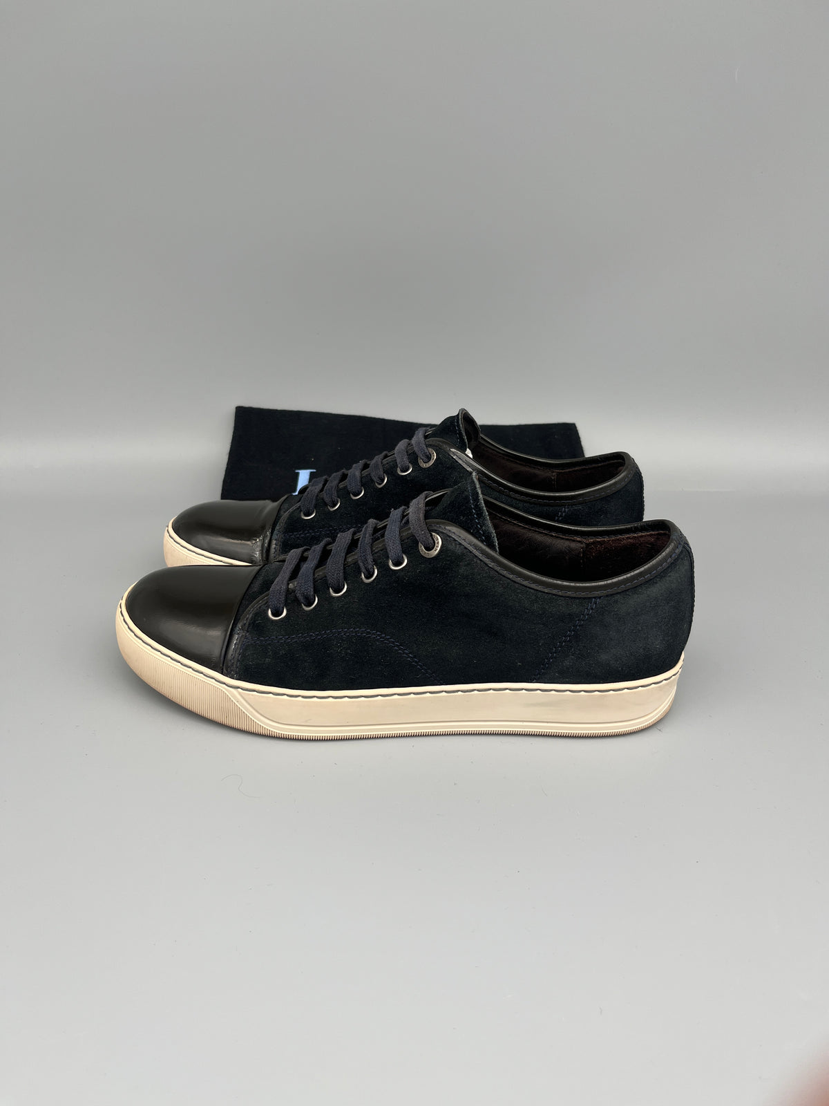 Lanvin Dbb1 Patent Cap Toe Sneaker Navy | 41