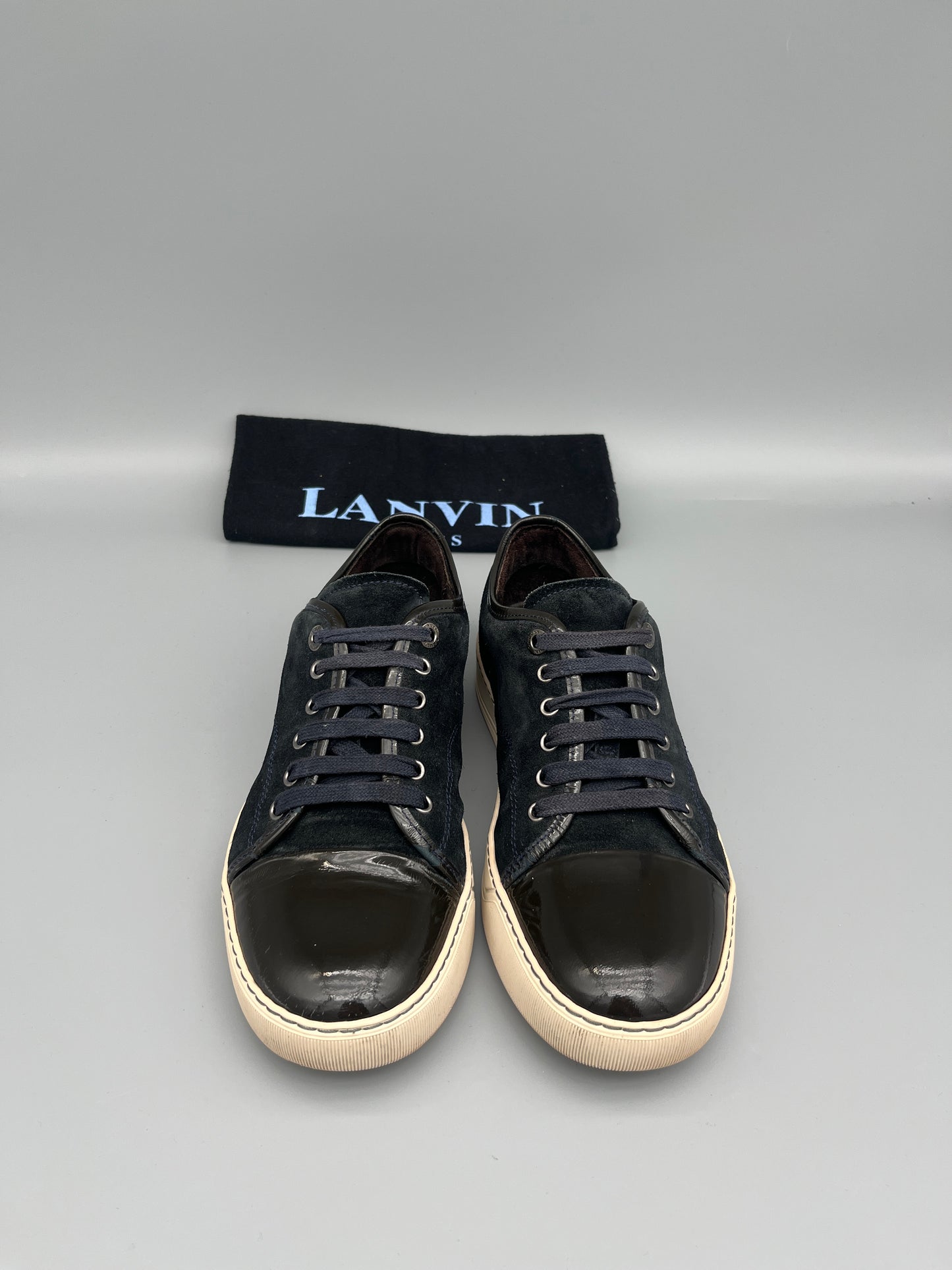 Lanvin Dbb1 Patent Cap Toe Sneaker Navy | 41