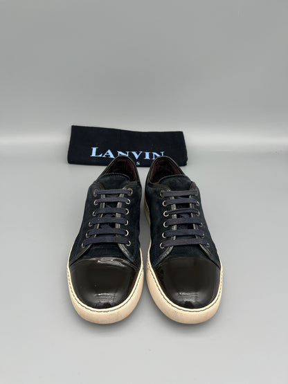 Lanvin Dbb1 Patent Cap Toe Sneaker Navy | 41