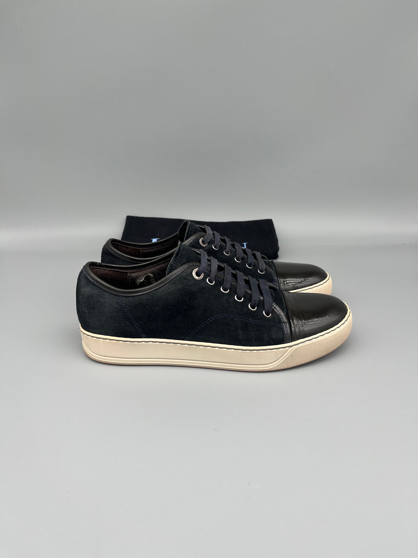 Lanvin Dbb1 Patent Cap Toe Sneaker Navy | 41