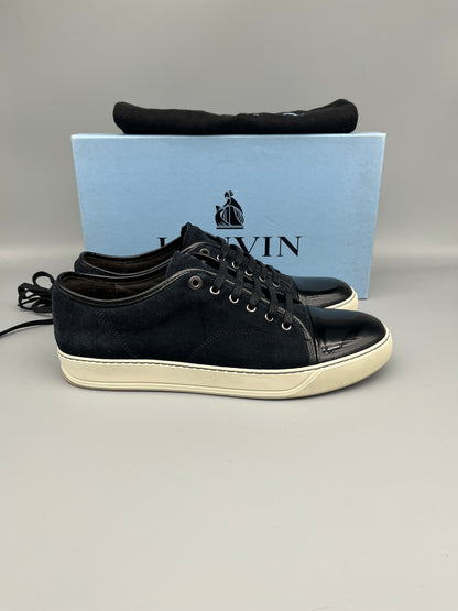 Lanvin Dbb1 Patent Cap Toe Sneaker Navy | 45
