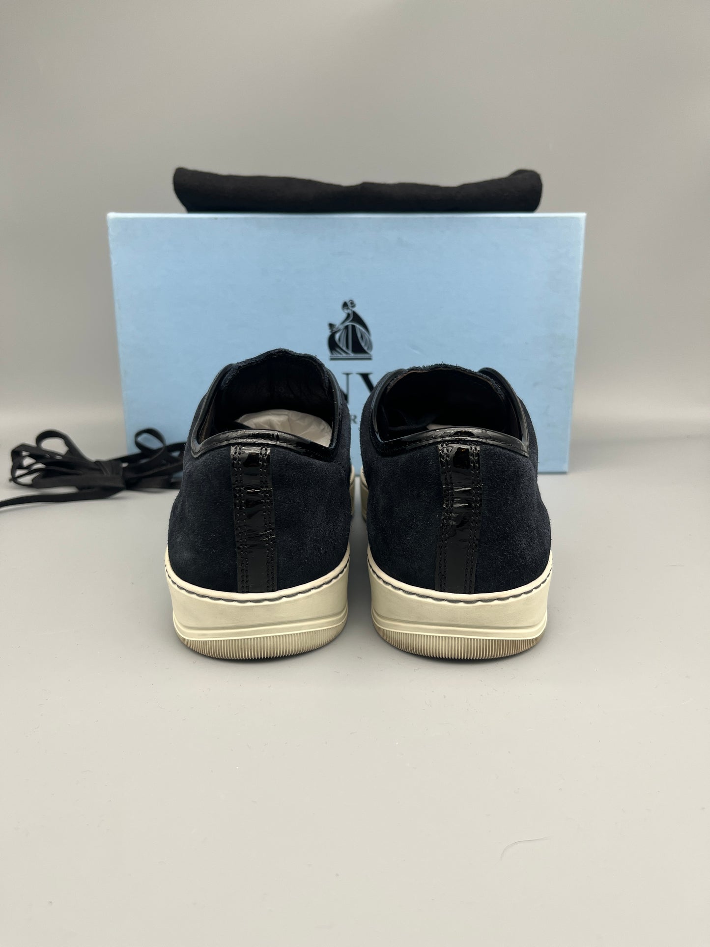 Lanvin Dbb1 Patent Cap Toe Sneaker Navy | 45