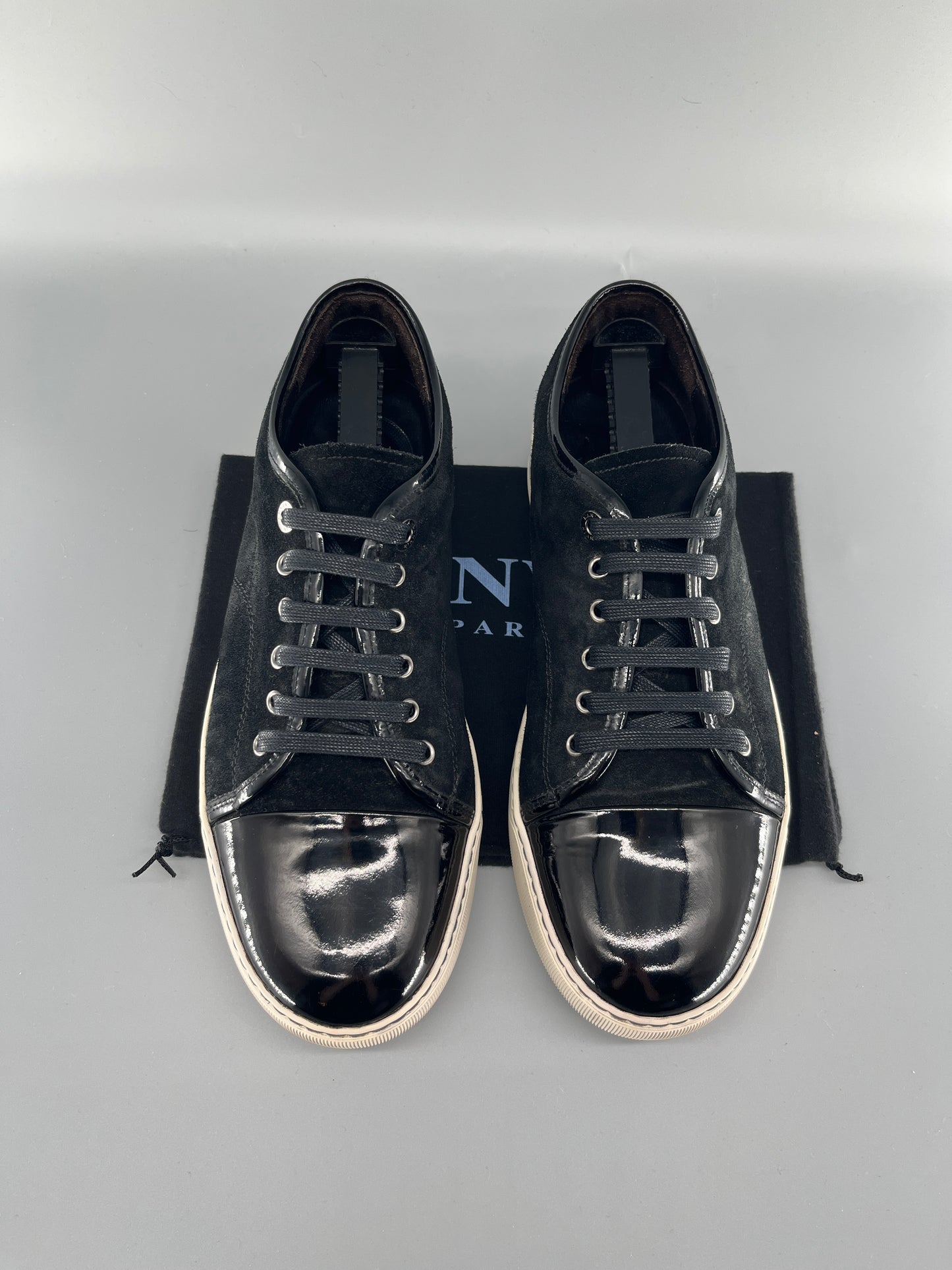 Lanvin Patent Cap Toe Sneaker Black 43 | UK9