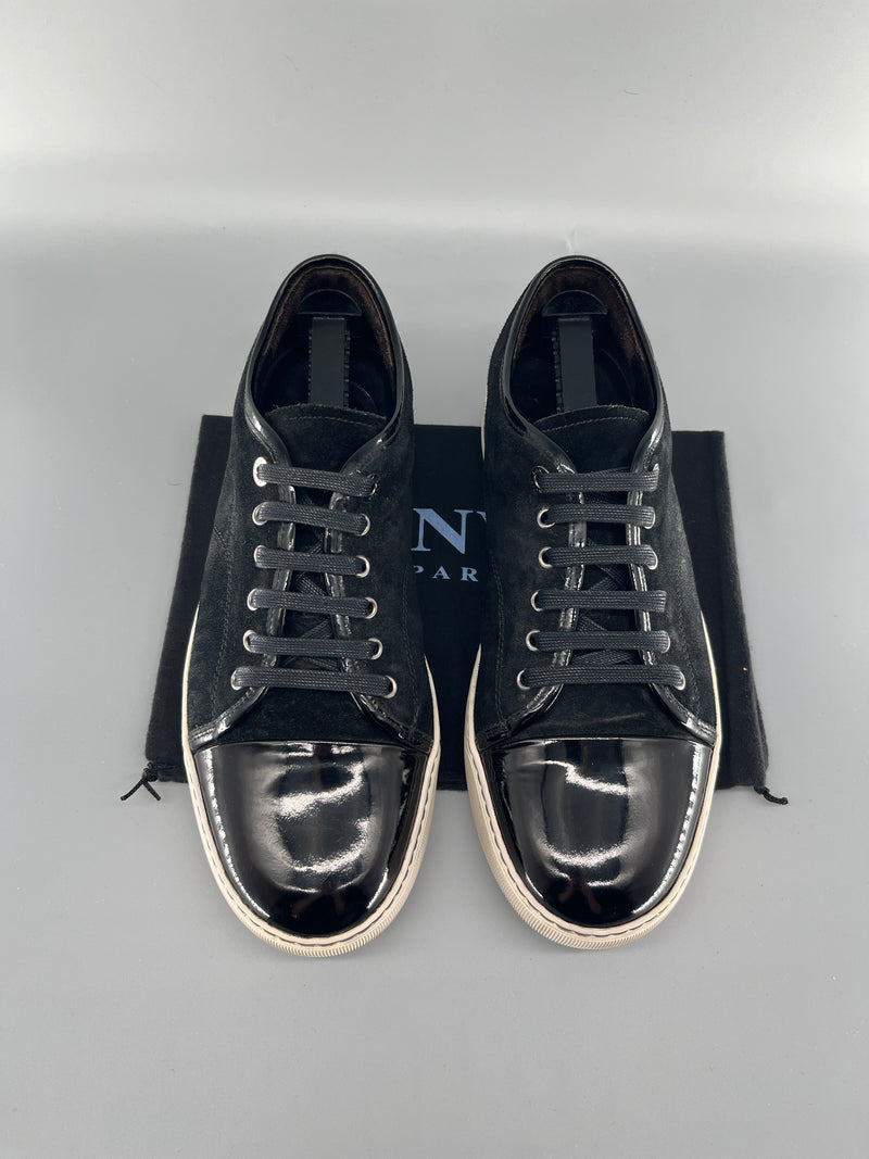 Lanvin Dbb1 Patent Cap Toe Sneaker Black | UK9