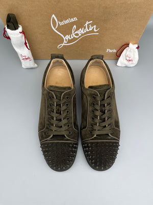Christian Louboutin Louis Junior Spikes Sneaker Dark Green | 42.5