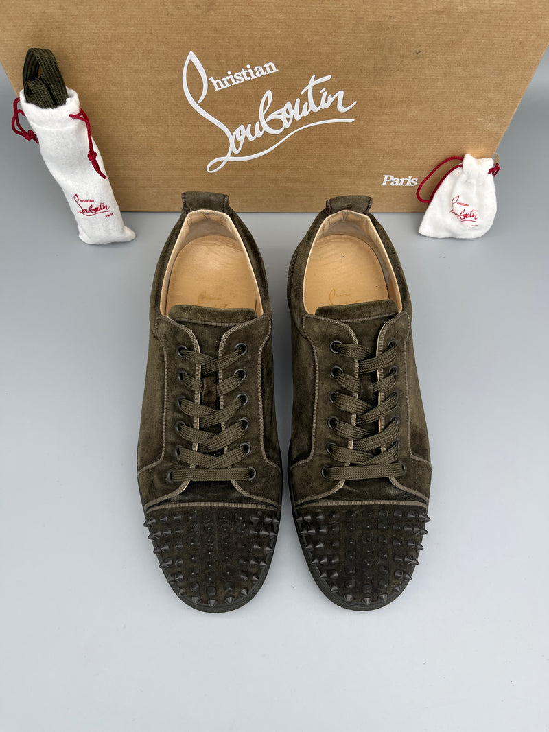 Christian Louboutin Louis Junior Spikes Sneaker Dark Green | 42.5