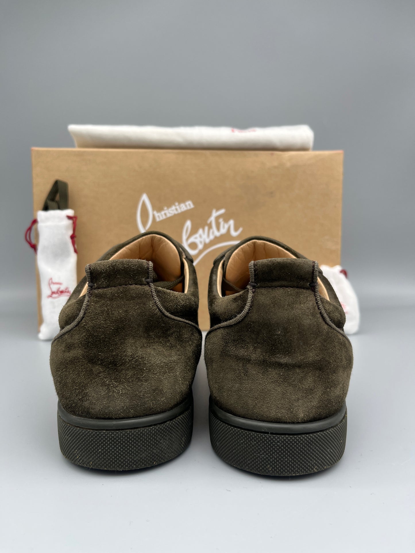 Christian Louboutin Louis Junior Spikes Sneaker Dark Green | 42.5