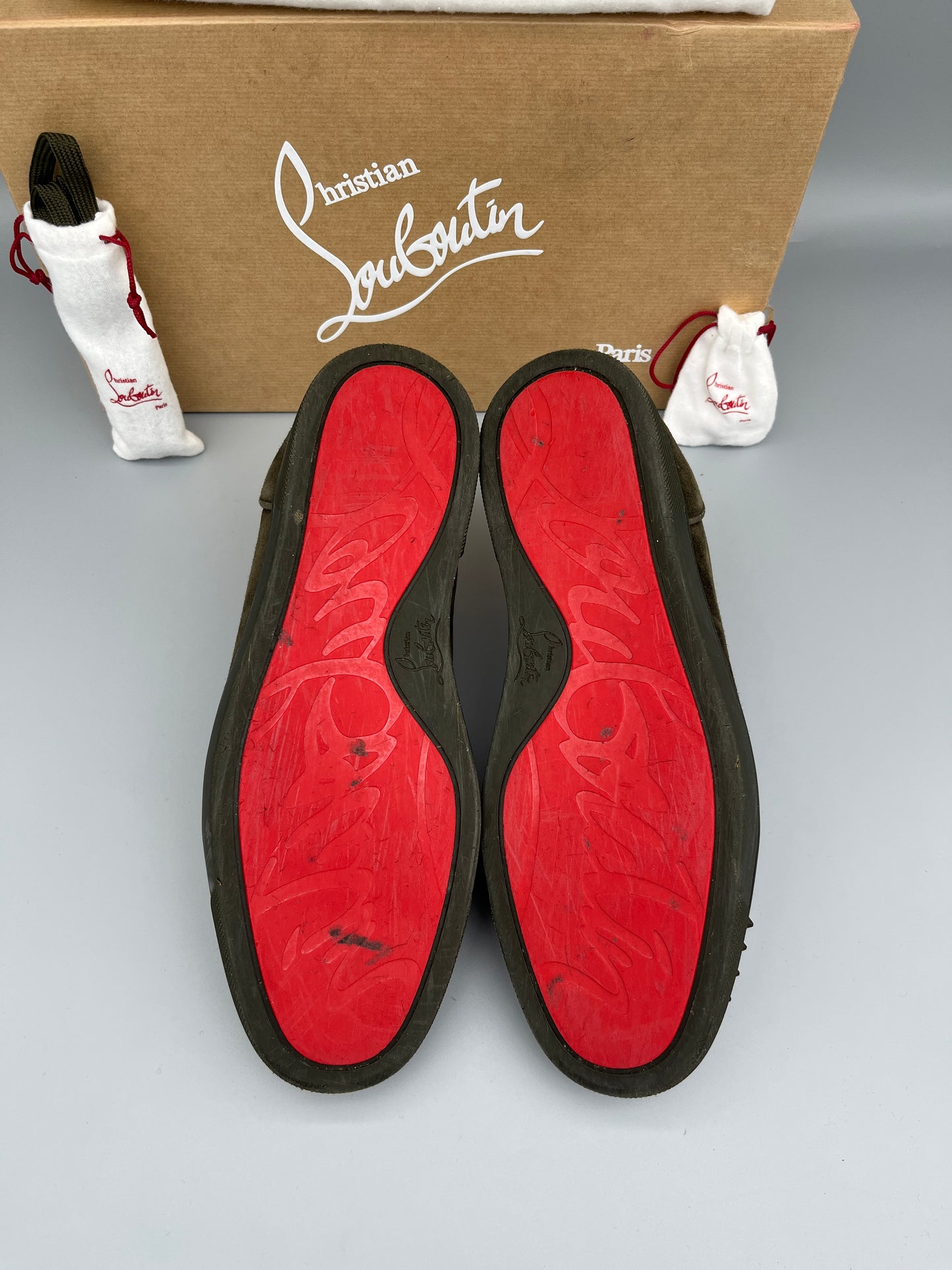Christian Louboutin Louis Junior Spikes Sneaker Dark Green | 42.5