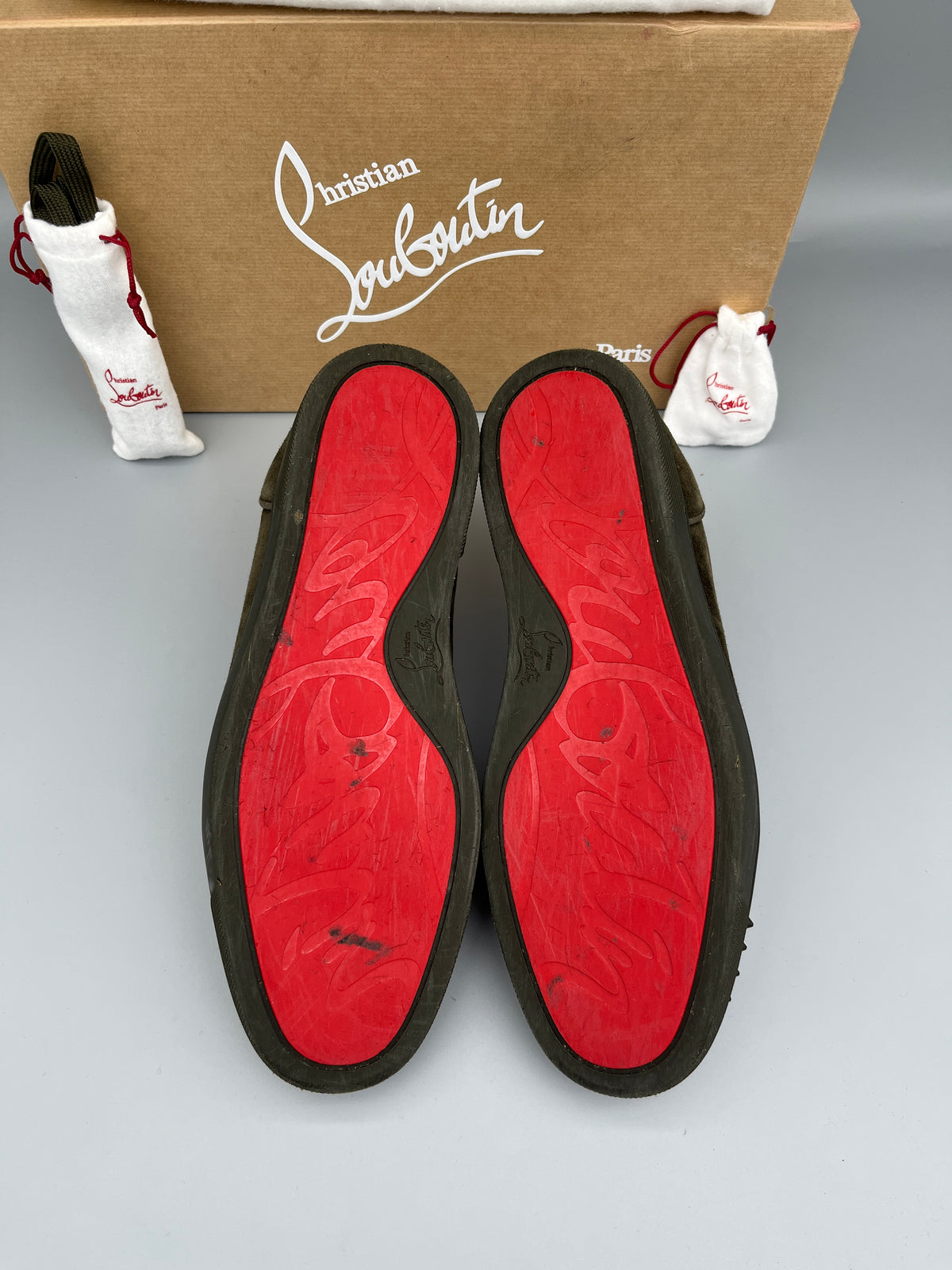 Christian Louboutin Louis Junior Spikes Sneaker Dark Green | 42.5