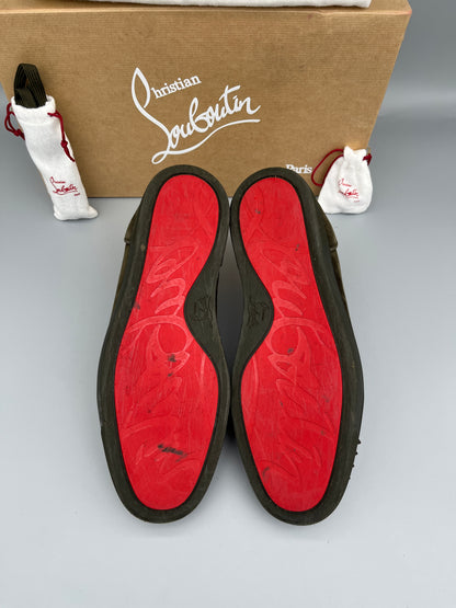 Christian Louboutin Louis Junior Spikes Sneaker Dark Green | 42.5