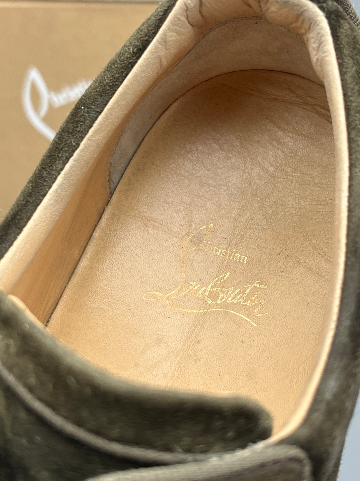 Christian Louboutin Louis Junior Spikes Sneaker Dark Green | 42.5