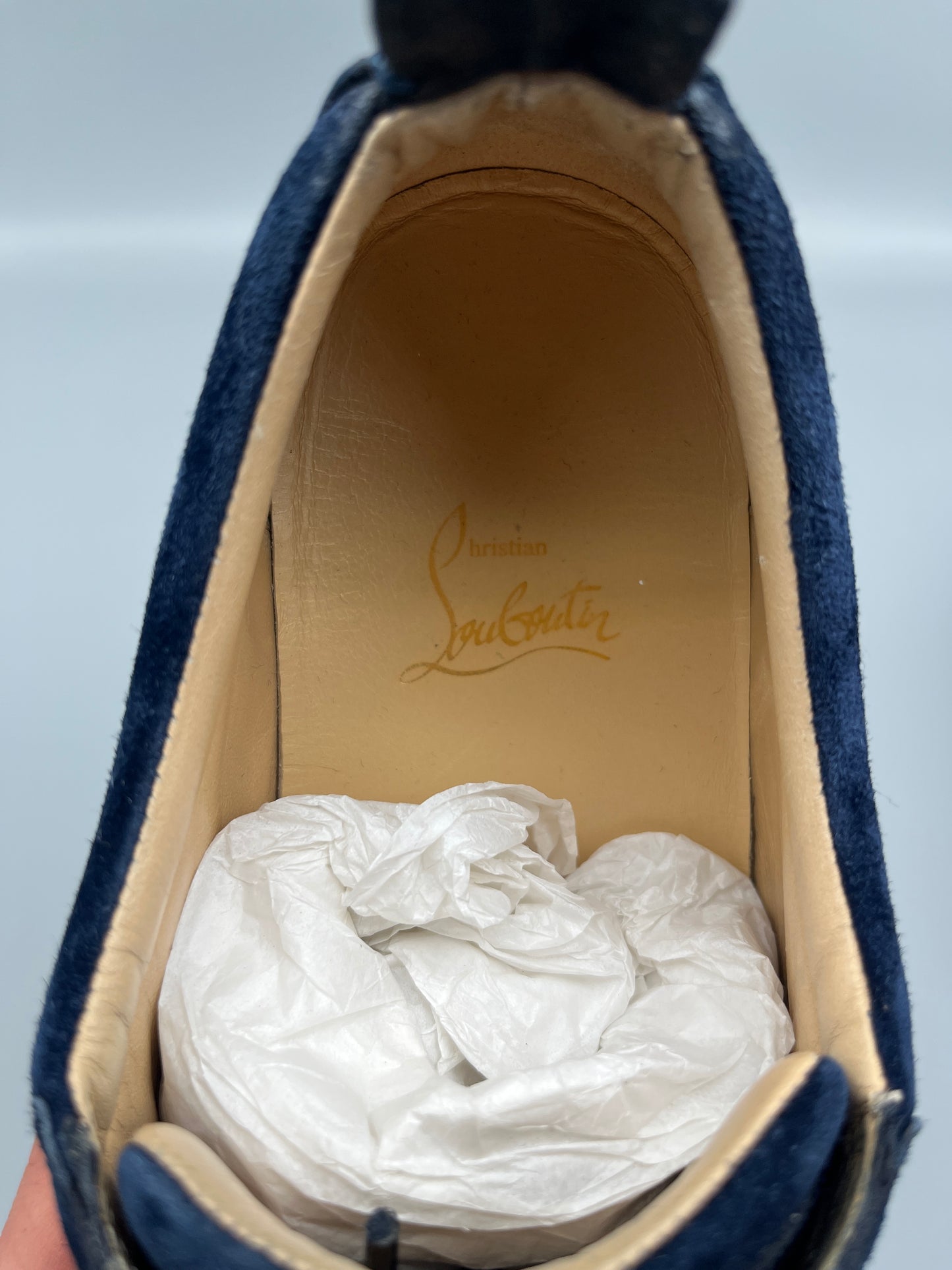 Christian Louboutin Louis Junior Spikes Sneaker Navy | 41.5