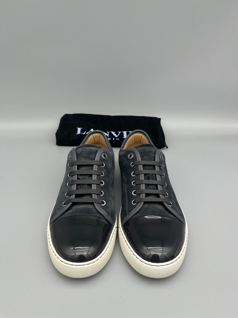 Lanvin Dbb1 Patent Cap Toe Sneaker Elephant Grey | 43