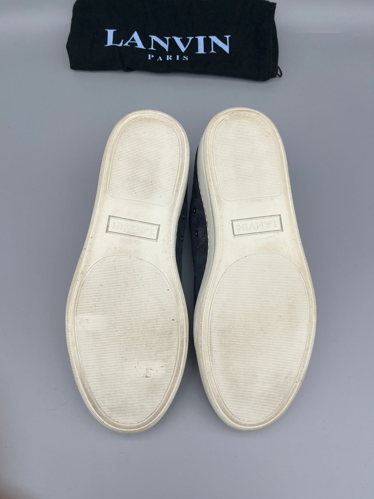 Lanvin Dbb1 Patent Cap Toe Sneaker Elephant Grey | 43
