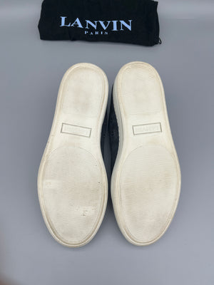 Lanvin Dbb1 Patent Cap Toe Sneaker Elephant Grey | 43