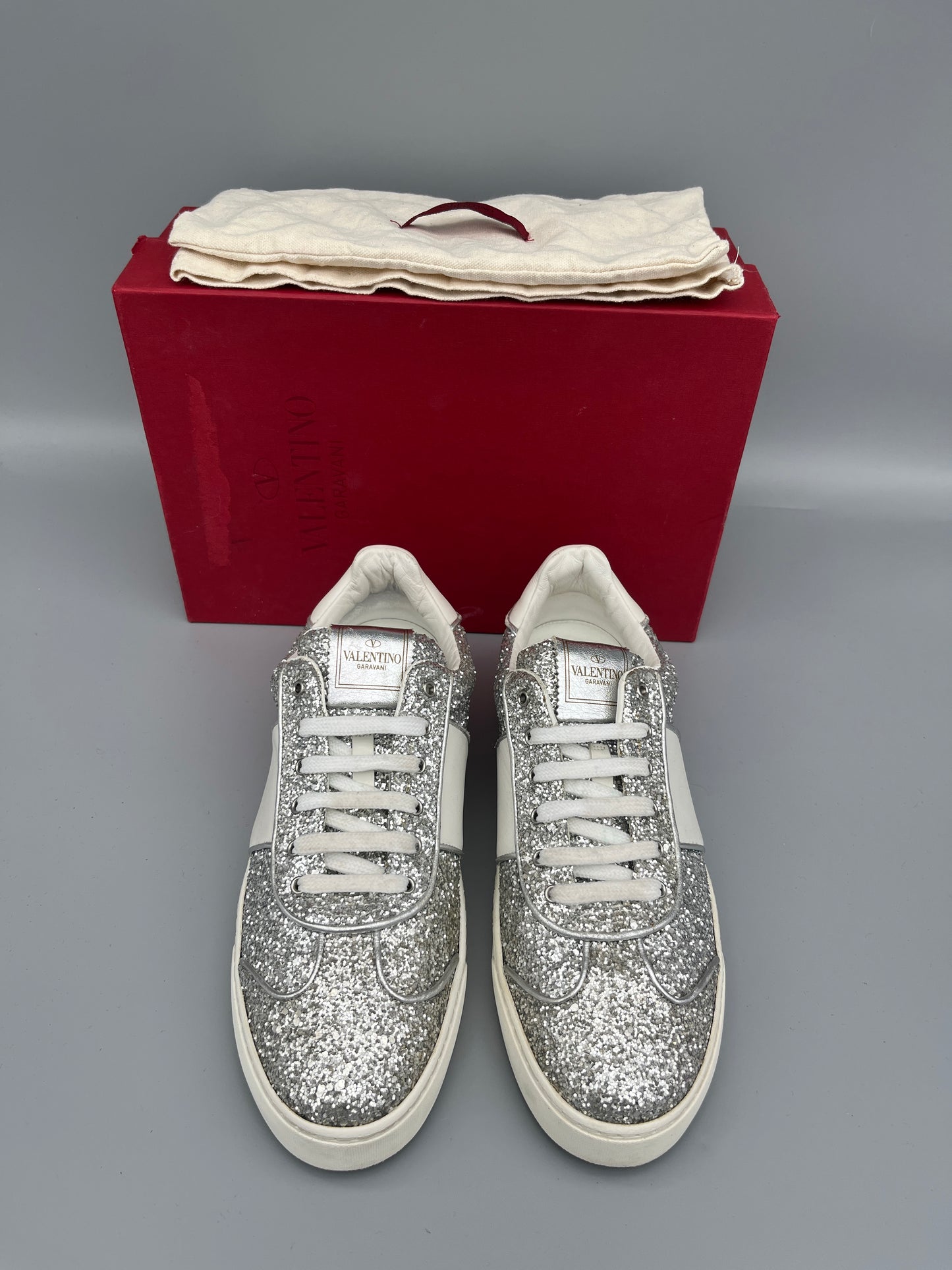 Valentino Flycrew Sneaker Silver Glitter | 40