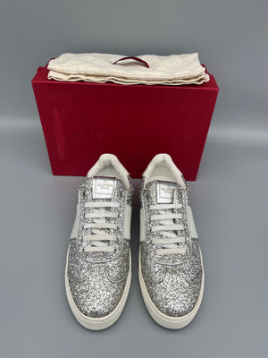 Valentino Flycrew Sneaker Silver Glitter | 40