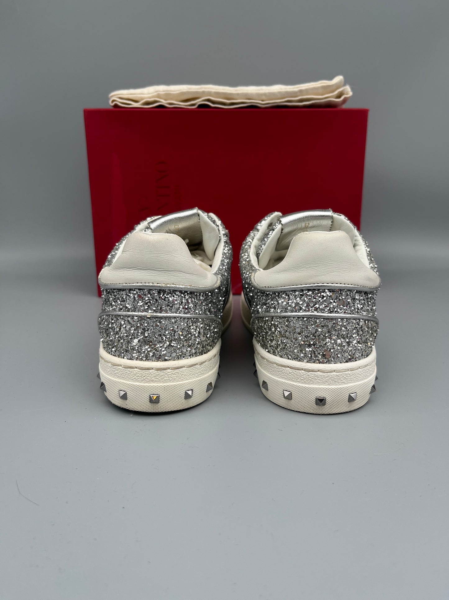Valentino Flycrew Sneaker Silver Glitter | 40
