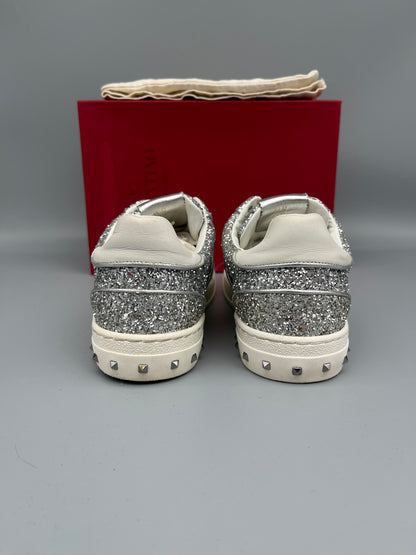 Valentino Flycrew Sneaker Silver Glitter | 40