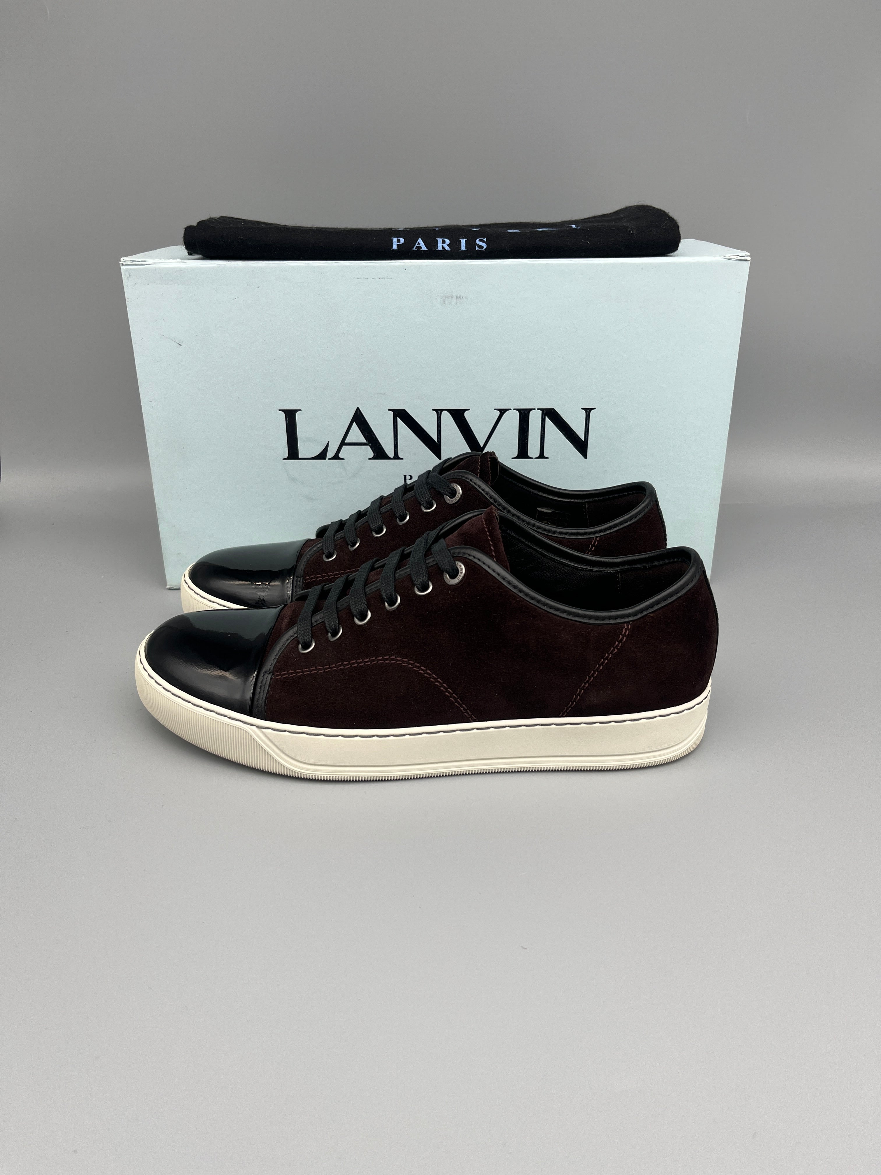 Lanvin Dbb1 Patent Cap Toe Sneaker Burgundy | 42
