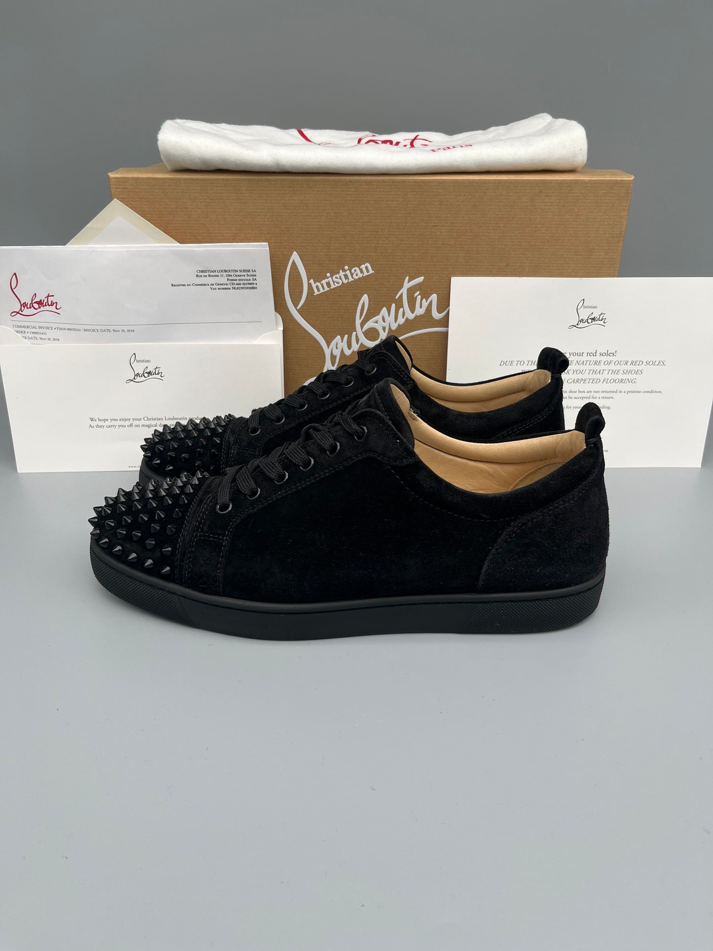 Christian Louboutin Louis Junior Spikes Sneaker Black | 44