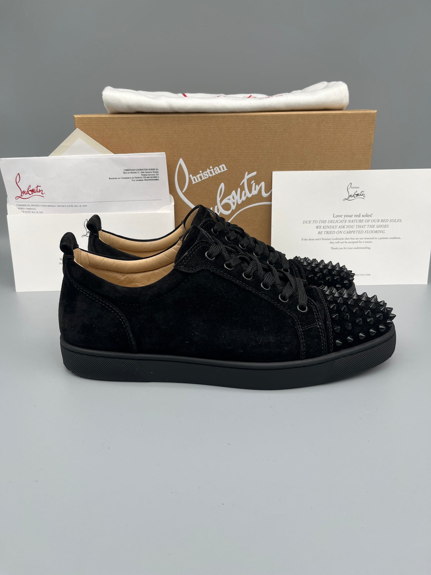 Christian Louboutin Louis Junior Spikes Sneaker Black | 44