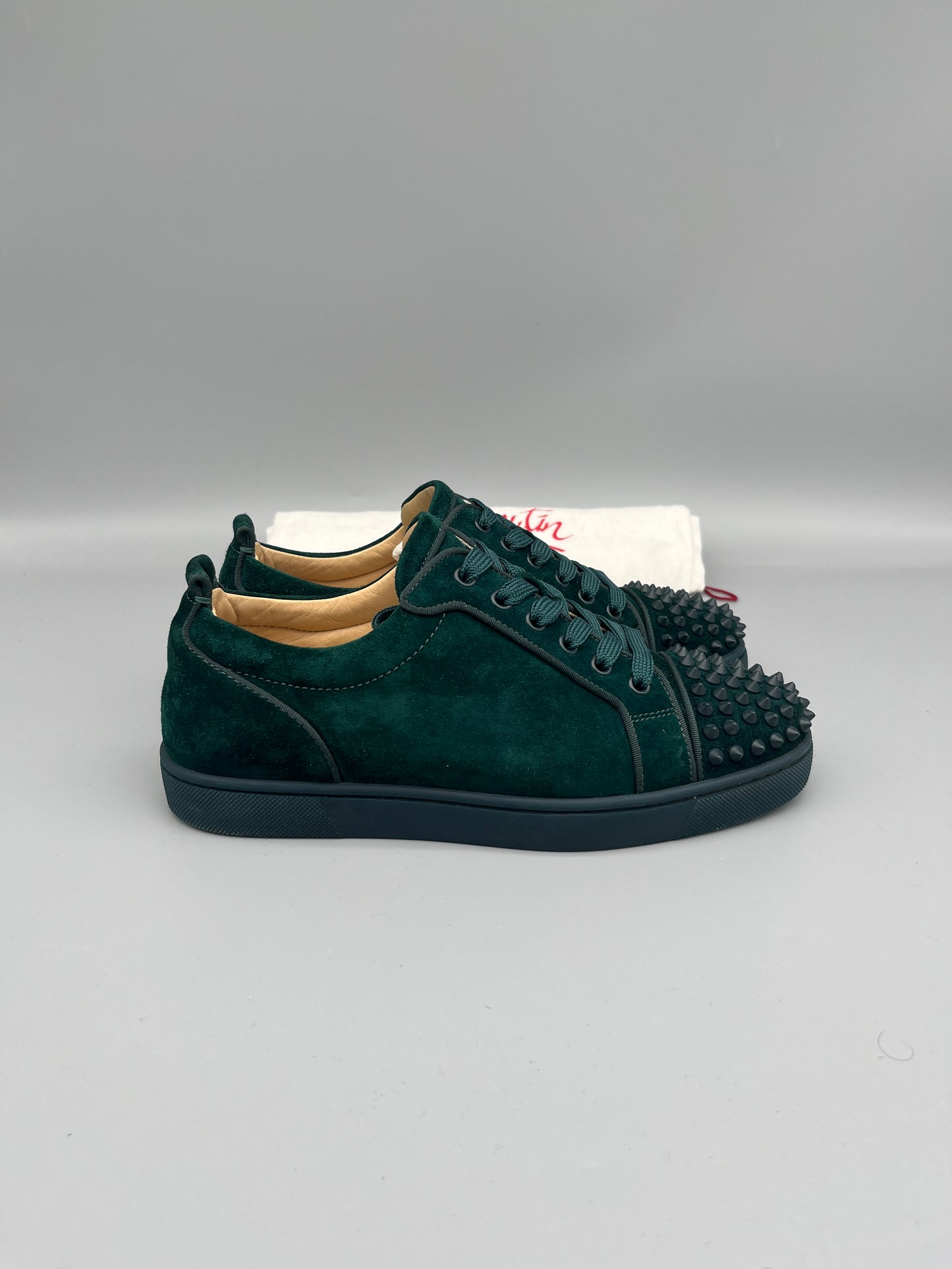 Christian Louboutin Louis Junior Spikes Sneaker Green | 40