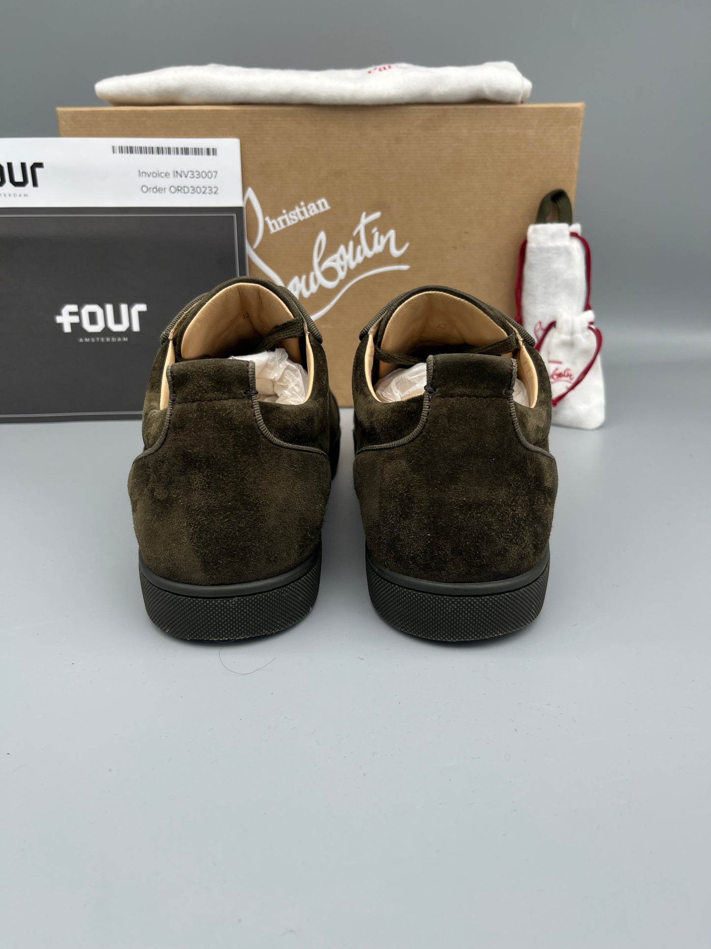 Christian Louboutin Louis Junior Spikes Sneaker Dark Green | 43
