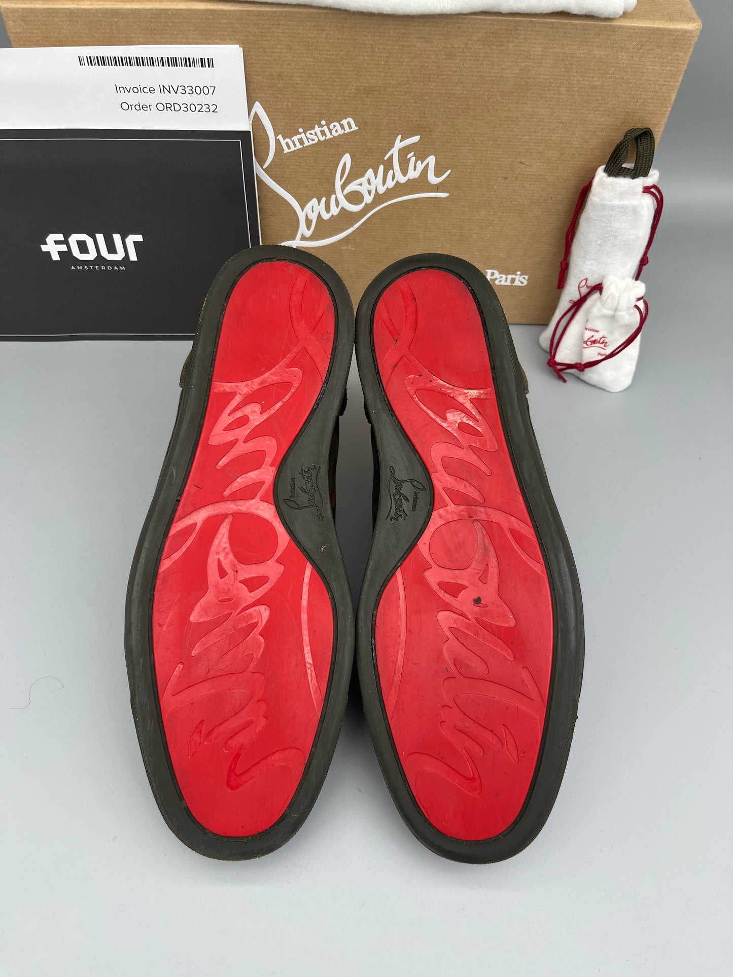 Christian Louboutin Louis Junior Spikes Sneaker Dark Green | 43