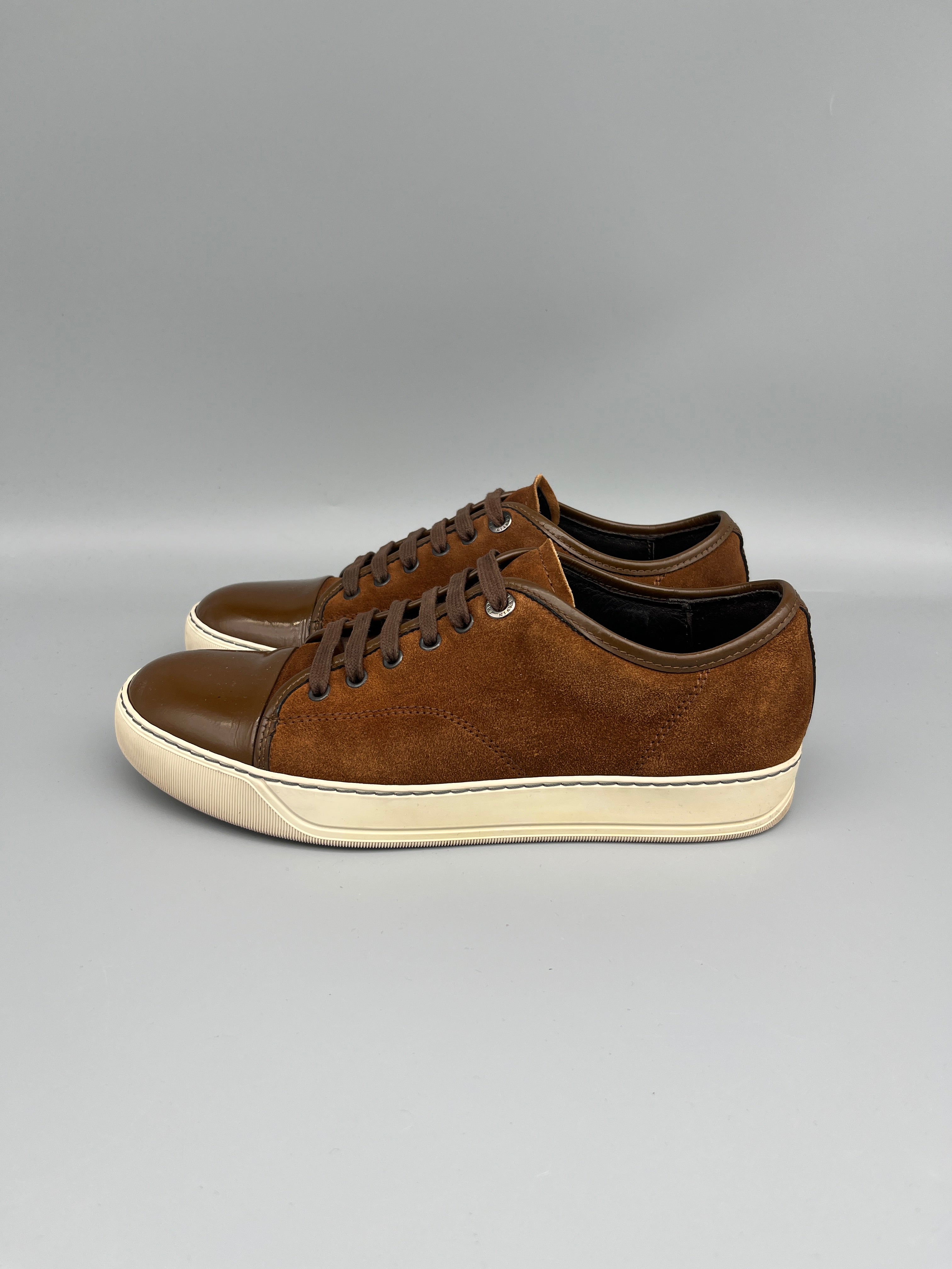 Lanvin Dbb1 Patent Cap Toe Sneaker Brown | 41