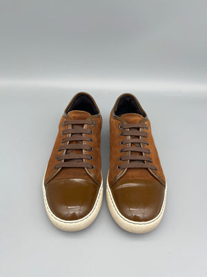 Lanvin Dbb1 Patent Cap Toe Sneaker Brown | 41