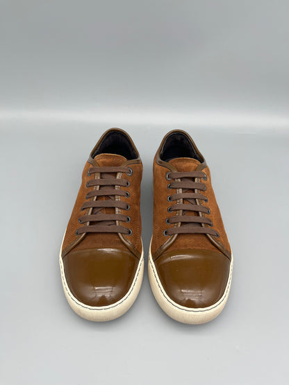 Lanvin Dbb1 Patent Cap Toe Sneaker Brown | 41