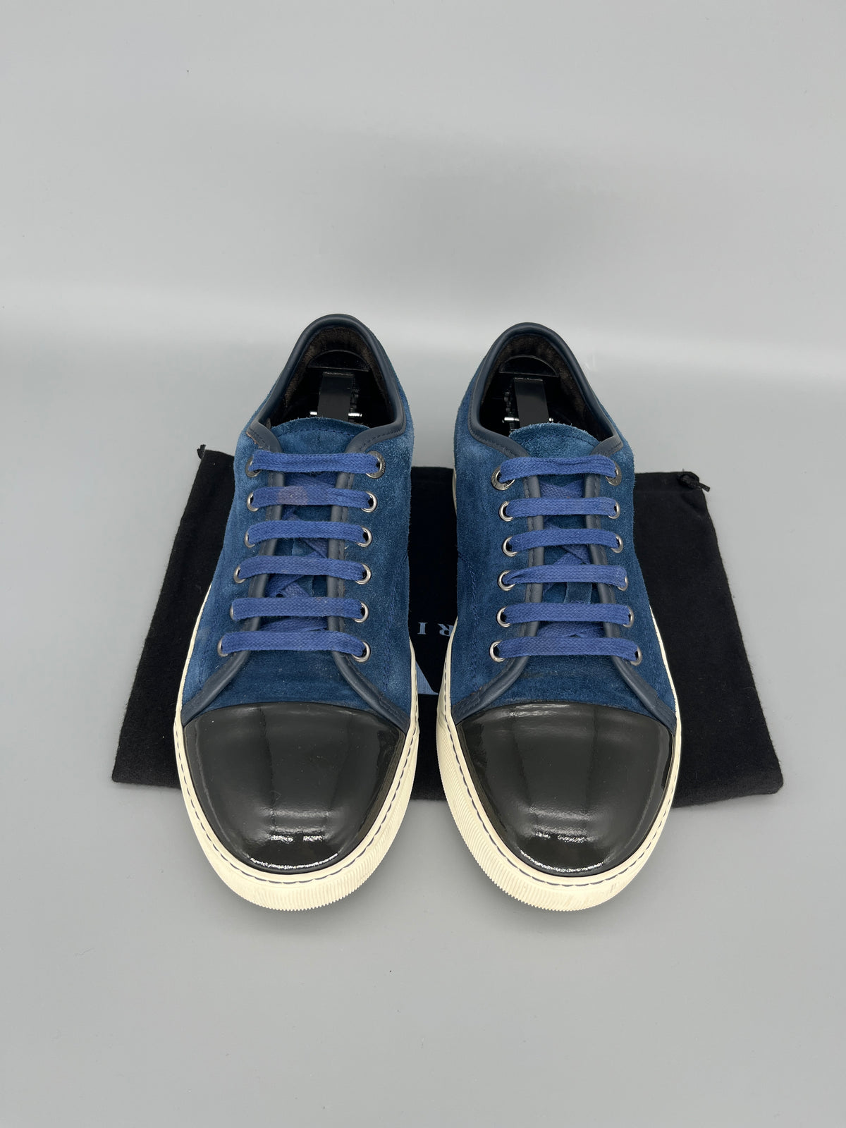 Lanvin Dbb1 Patent Cap Toe Sneaker Blue | UK5