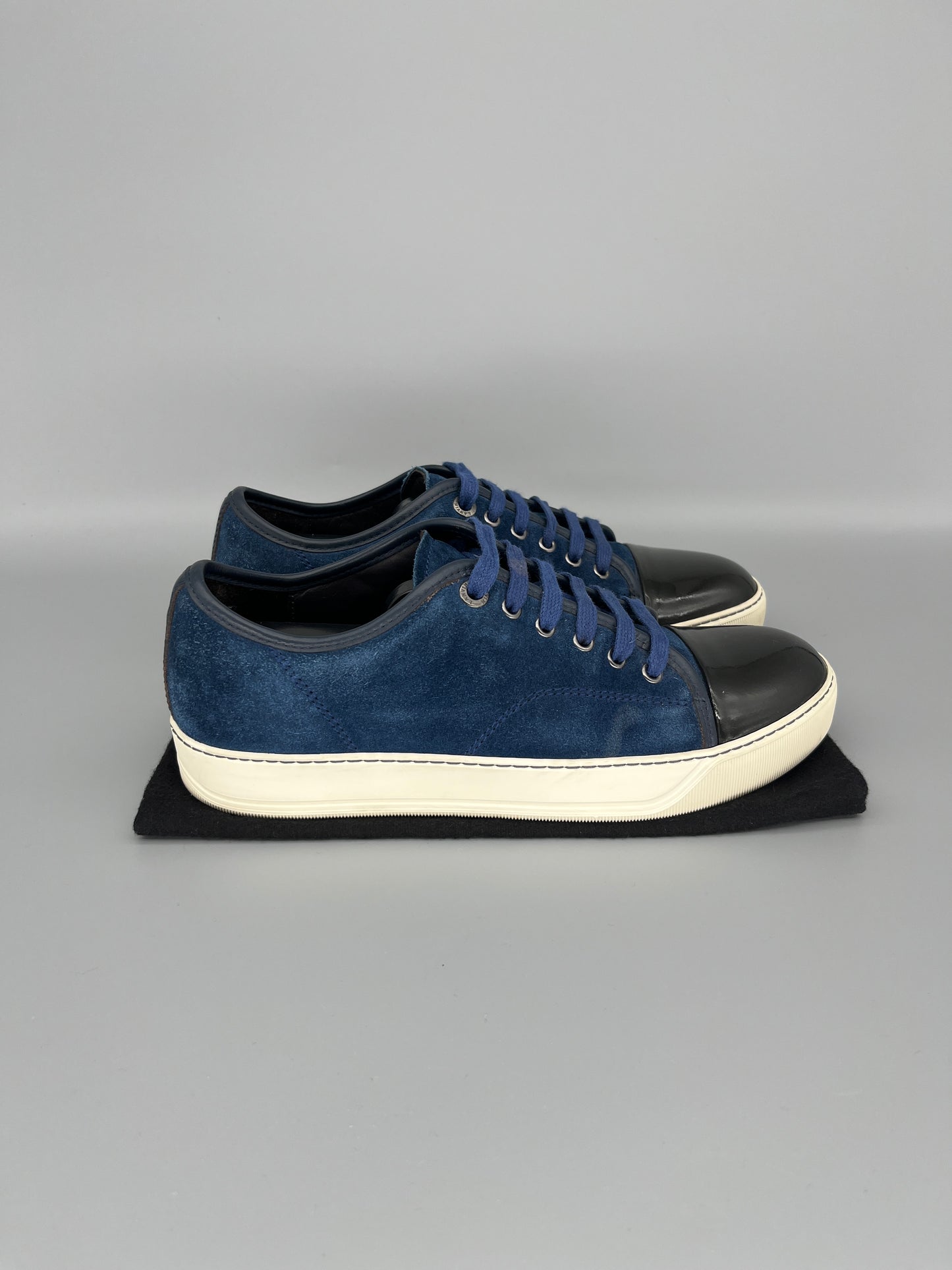 Lanvin Patent Cap Toe Sneaker Blue 39 | UK5