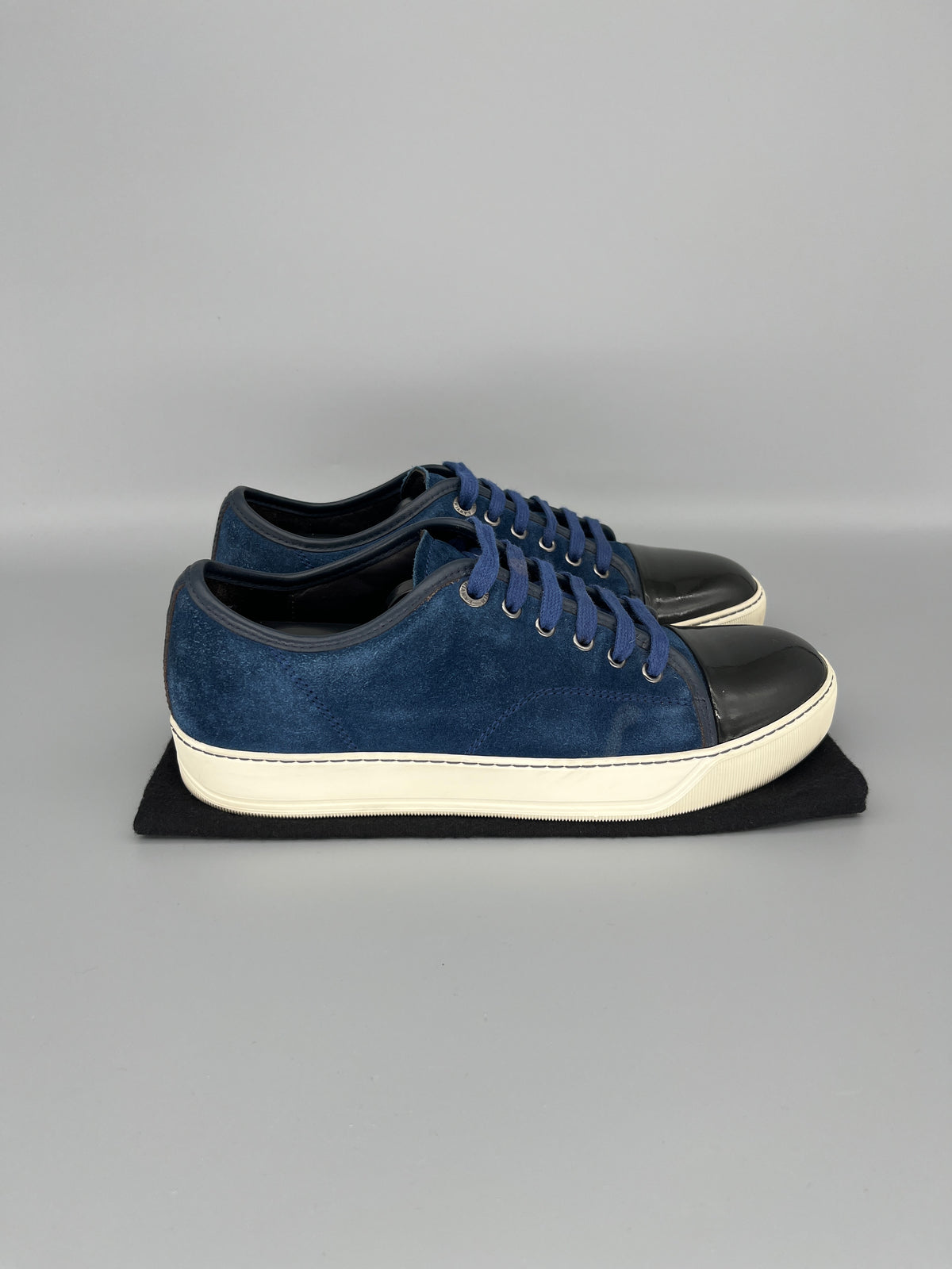 Lanvin Dbb1 Patent Cap Toe Sneaker Blue | UK5