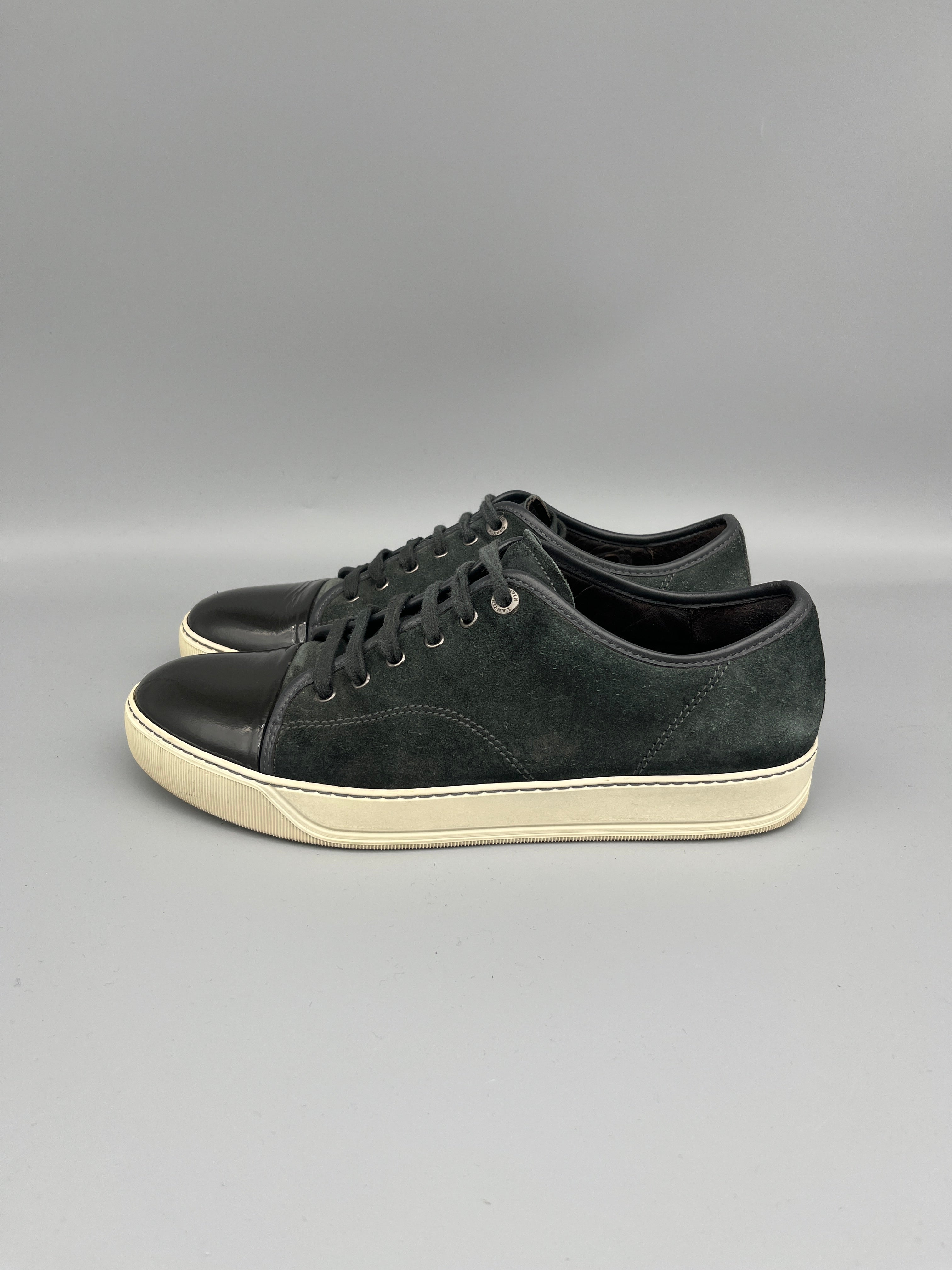 Lanvin Dbb1 Patent Cap Toe Sneaker Elephant Grey | 44