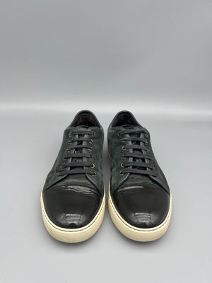 Lanvin Dbb1 Patent Cap Toe Sneaker Elephant Grey | 44