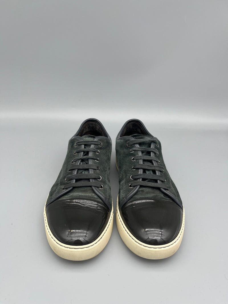 Lanvin Dbb1 Patent Cap Toe Sneaker Elephant Grey | 44