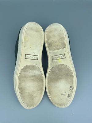 Lanvin Dbb1 Patent Cap Toe Sneaker Elephant Grey | 44