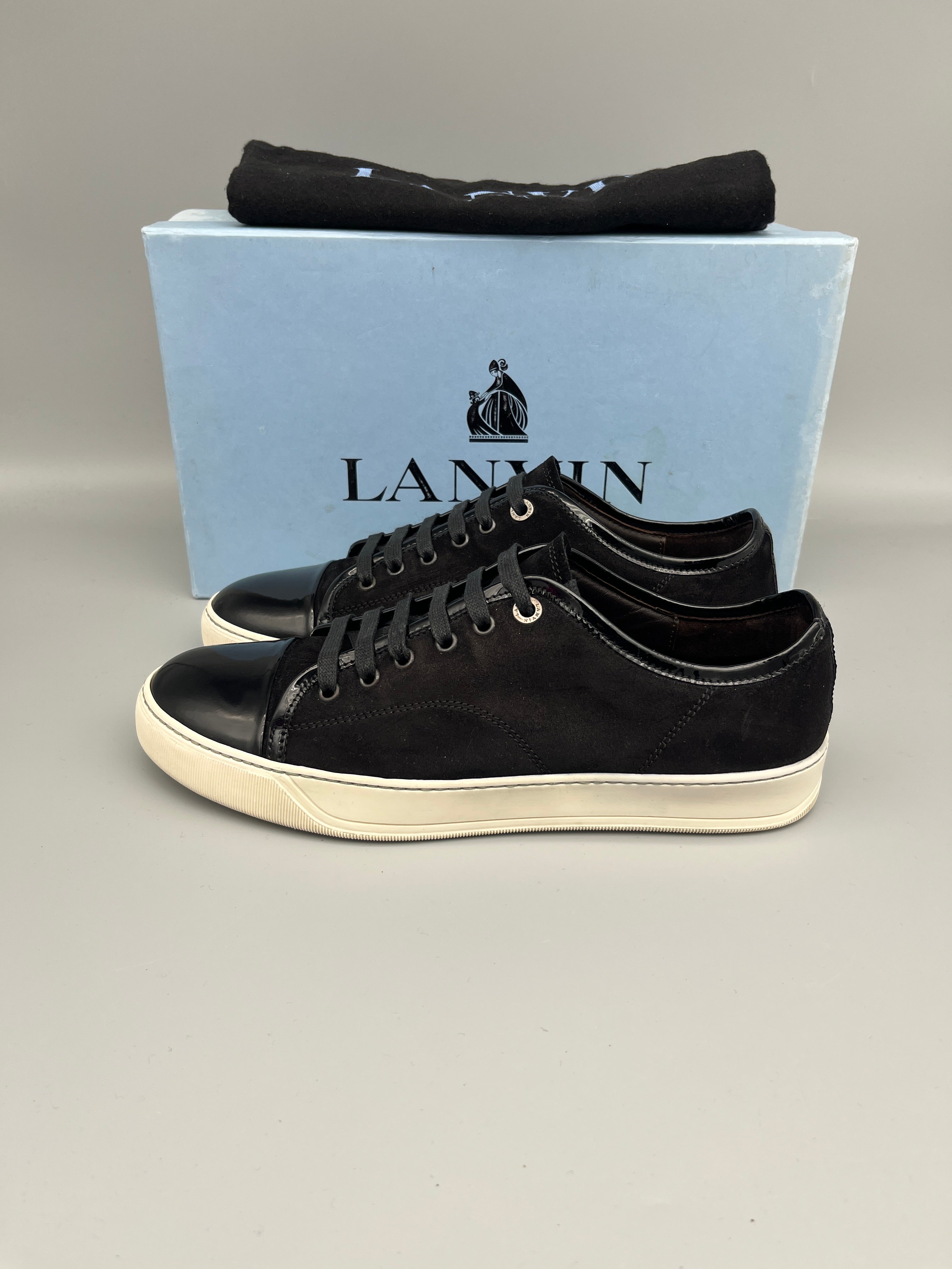 Lanvin Dbb1 Patent Cap Toe Sneaker Black | 43