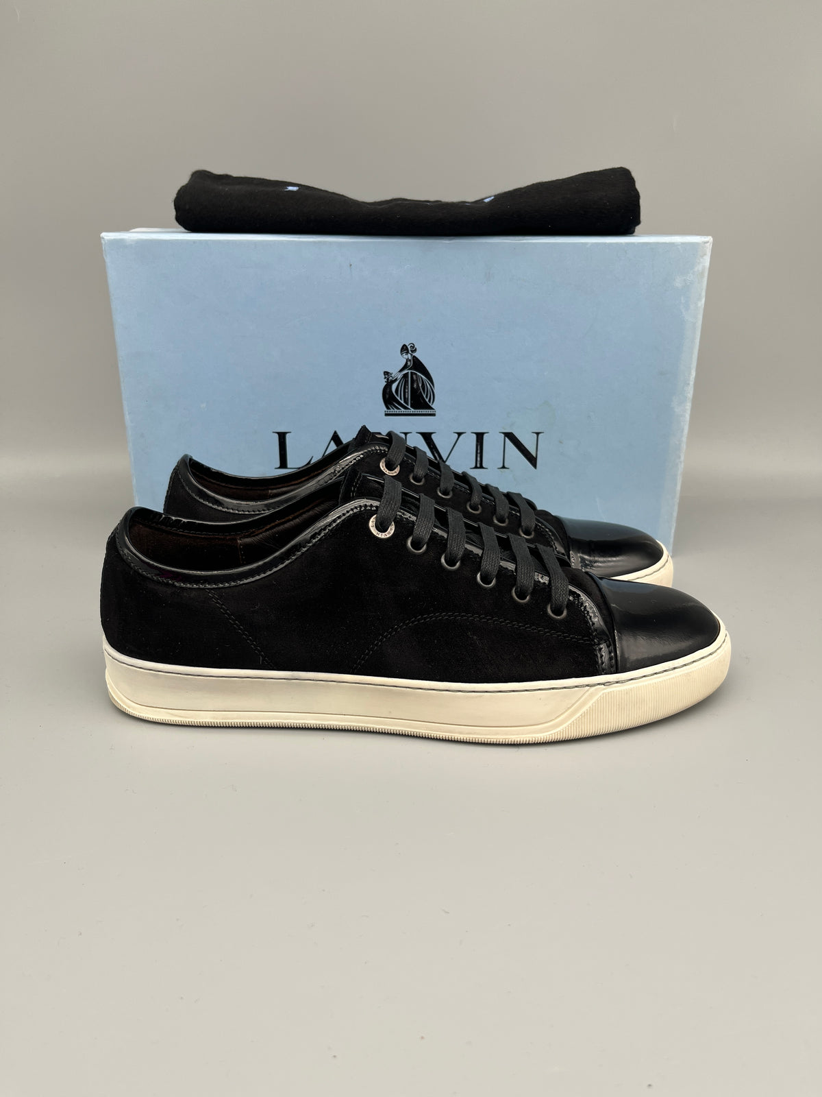 Lanvin Dbb1 Patent Cap Toe Sneaker Black | 43